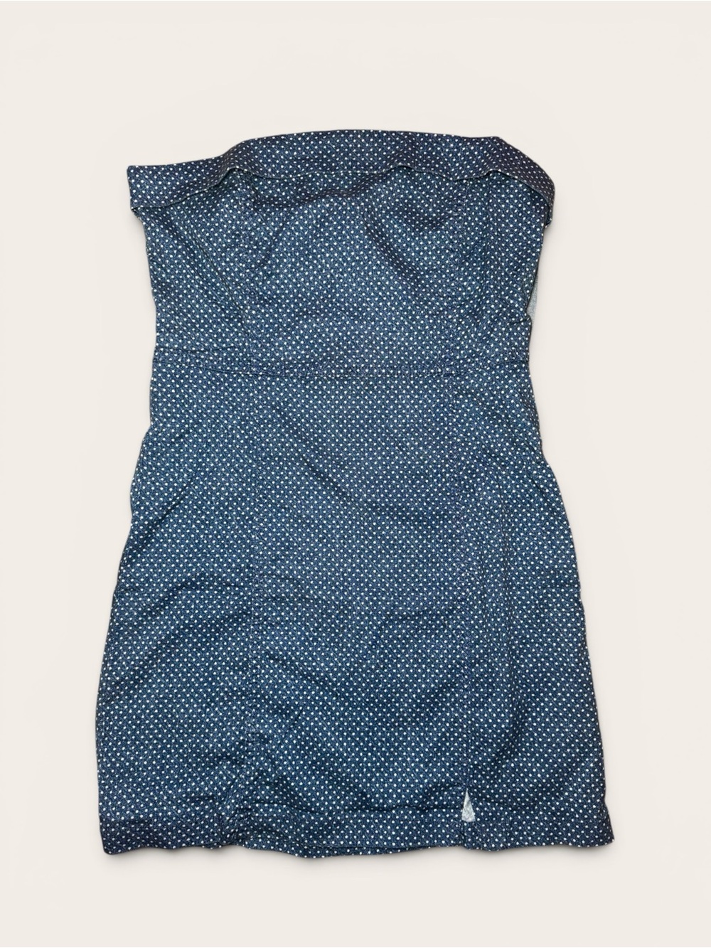 American Eagle Blue Polka Dot Denim Strapless Dress Size Small NWT